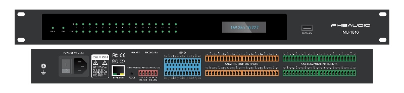 MU-1616 16*16 Dante ネットワークオーディオ DSP プロセッサー